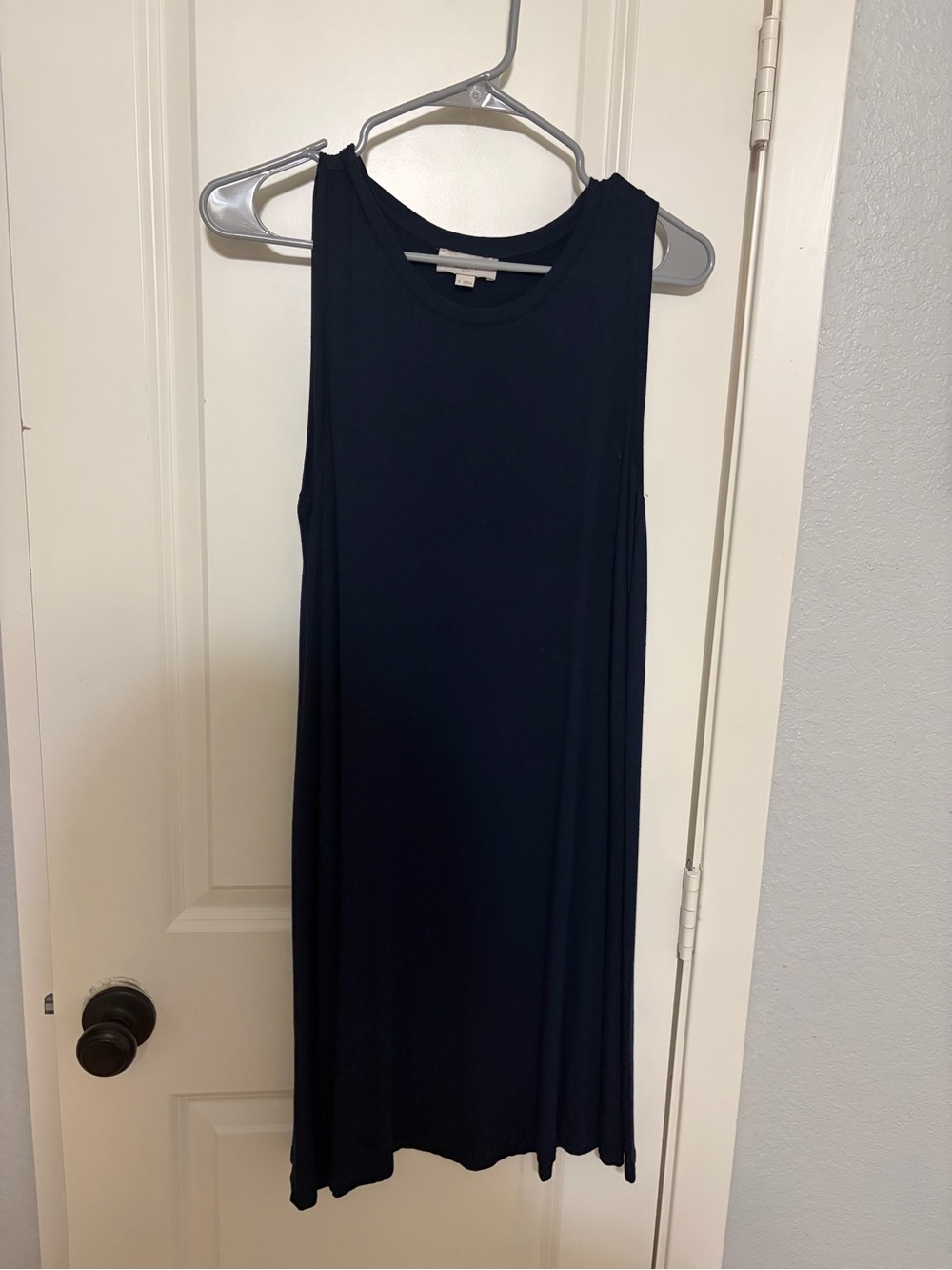 LOFT Navy Sleeveless Midi Swing Dress